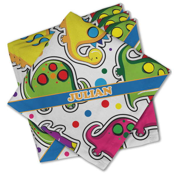 Dinosaur Print Cloth Napkins - Personalized Lunch (PARENT MAIN Set of 4)