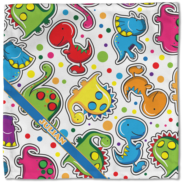 Dinosaur Print Cloth Napkins - Personalized Lunch (Single Full Open)