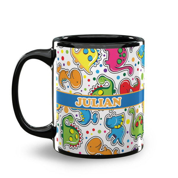 Dinosaur Print Coffee Mug - 11 oz - Black