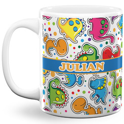 Dinosaur Print 11 Oz Coffee Mug - White (Personalized)