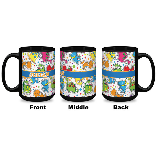 Dinosaur Print Coffee Mug - 15 oz - Black APPROVAL