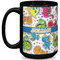 Dinosaur Print 15 Oz Coffee Mug - Black (Personalized)