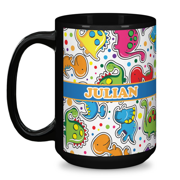 Dinosaur Print Coffee Mug - 15 oz - Black