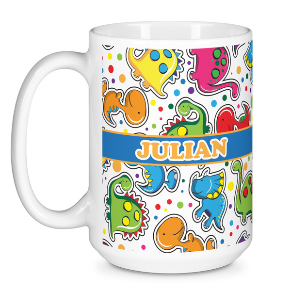 Dinosaur Print Coffee Mug - 15 oz - White