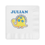 Dinosaur Print Coined Cocktail Napkins (Personalized)