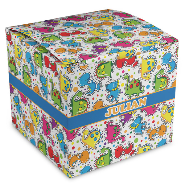 Custom Dinosaur Print Cube Favor Gift Boxes (Personalized)