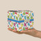 Dinosaur Print Cube Favor Gift Box - On Hand - Scale View