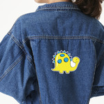 Dinosaur Print Twill Iron On Patch - Custom Shape - X-Large