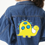 Dinosaur Print Twill Iron On Patch - Custom Shape - 3XL