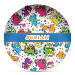 Dinosaur Print Microwave Safe Plastic Plate - Composite Polymer (Personalized)