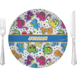 Dinosaur Print 10" Glass Lunch / Dinner Plates - Single or Set (Personalized)