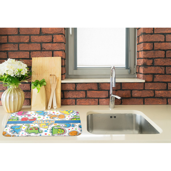 Dinosaur Print Dish Drying Mat - LIFESTYLE 2