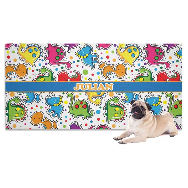 Custom Dinosaur Print Dog Towel (Personalized)