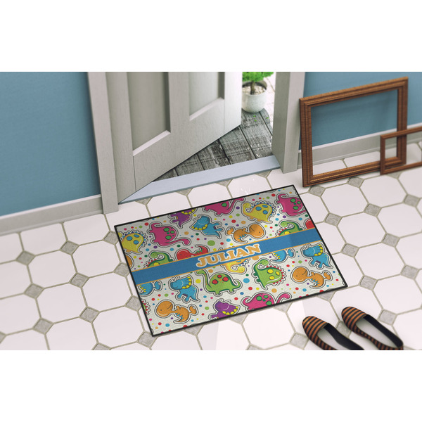 Dinosaur Print Door Mat Lifestyle