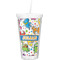 Dinosaur Print Double Wall Tumbler with Straw (Personalized)