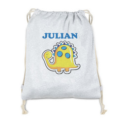Dinosaur Print Drawstring Backpack - Sweatshirt Fleece (Personalized)