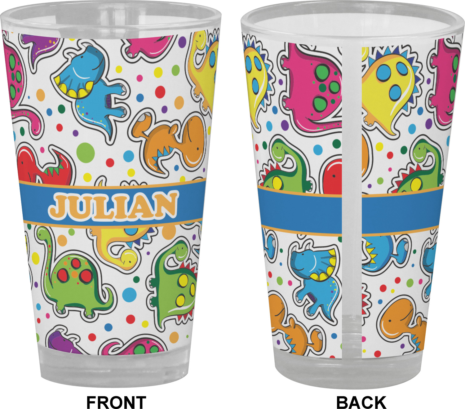 Dinosaur Print Drinking / Pint Glass (Personalized) - YouCustomizeIt