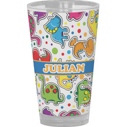 Dinosaur Print Pint Glass - Full Color (Personalized)