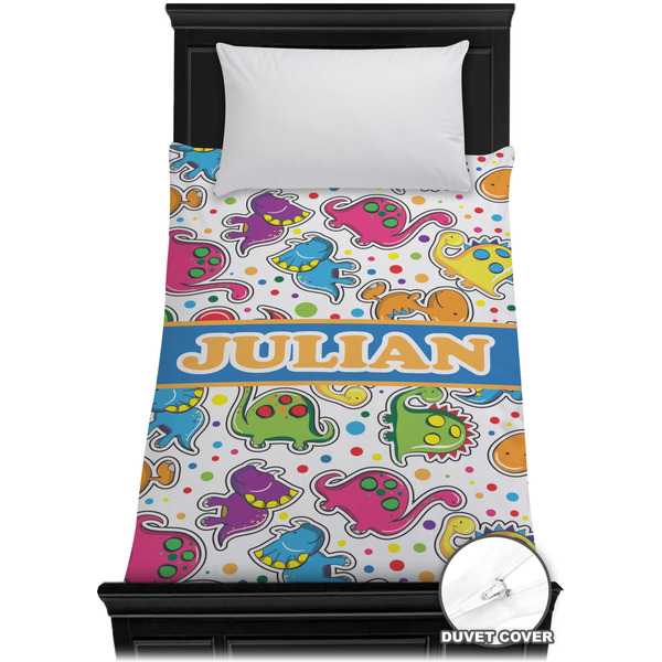 Custom Dinosaur Print Duvet Cover - Twin XL (Personalized)