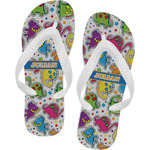 Dinosaur Print Flip Flops - Small (Personalized)