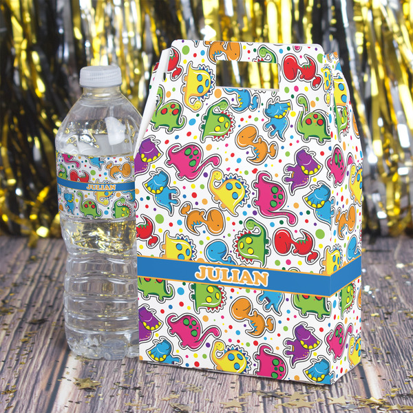 Dinosaur Print Gable Favor Box - In Context