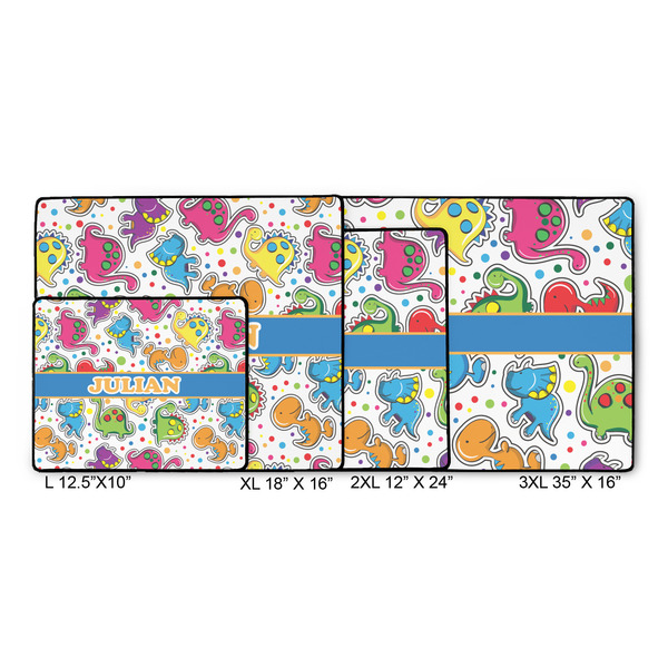 Dinosaur Print Gaming Mats - SIZE CHART