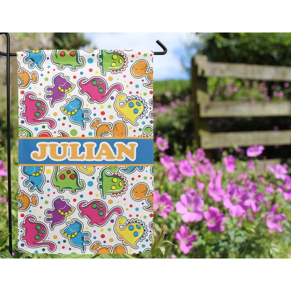 Dinosaur Print Garden Flag - Outside In Flowers