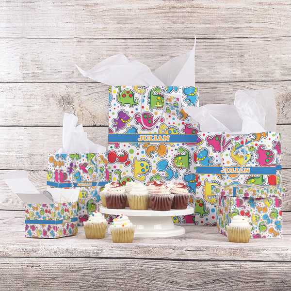 Dinosaur Print Gift Bags - In Context