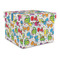 Dinosaur Print Gift Boxes with Lid - Canvas Wrapped - Large - Front/Main