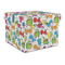 Dinosaur Print Gift Box with Lid - Canvas Wrapped - Large (Personalized)
