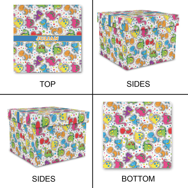 Dinosaur Print Gift Boxes with Lid - Canvas Wrapped - X-Large - Approval