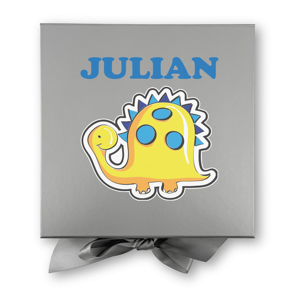 Dinosaur Print Gift Boxes with Magnetic Lid - Silver - Approval