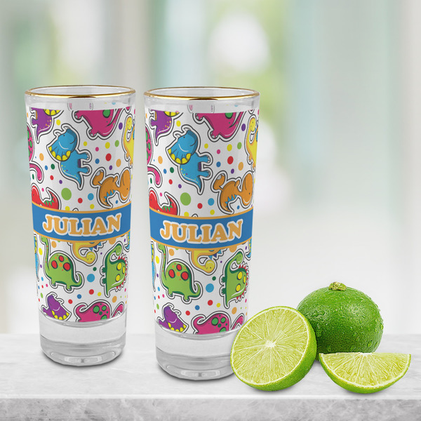 Dinosaur Print Glass Shot Glass - 2 oz - LIFESTYLE