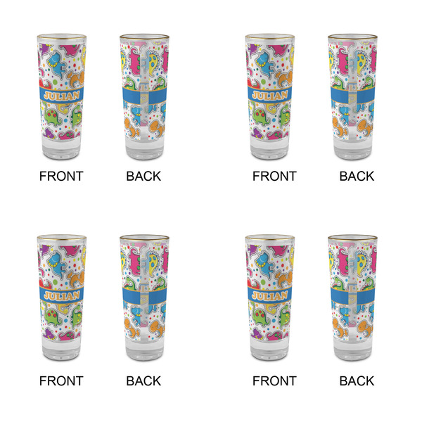 Dinosaur Print Glass Shot Glass - 2 oz - Set of 4 - APPROVAL