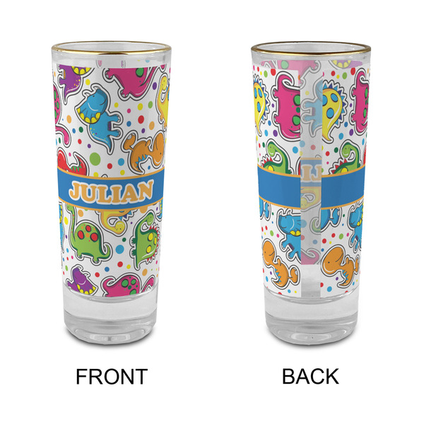 Dinosaur Print Glass Shot Glass - 2 oz - Single - APPROVAL