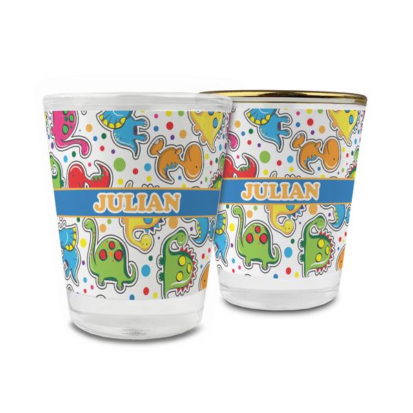 Custom Dinosaur Print Glass Shot Glass - 1.5 oz (Personalized)