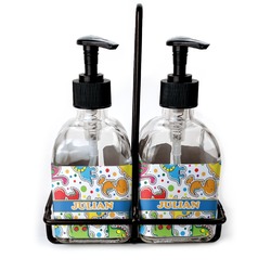 Dinosaur Print Glass Soap & Lotion Bottles (Personalized)