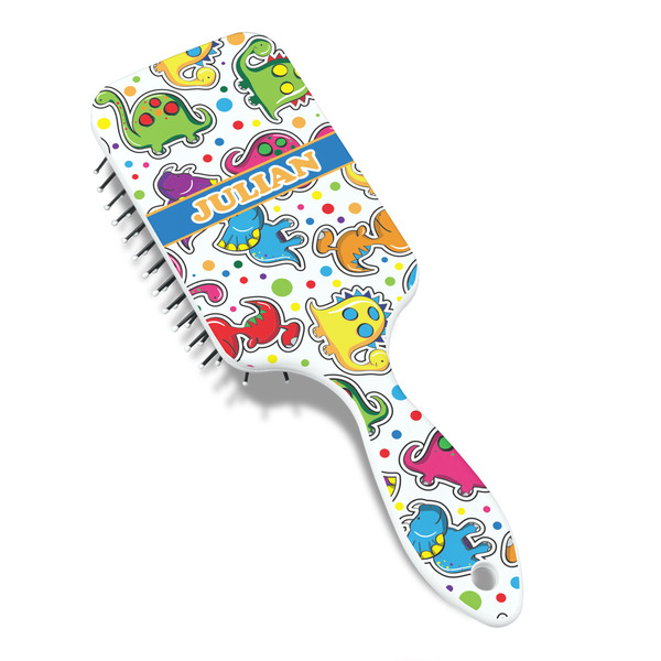 Dinosaur Print Hair Brush - Angle View