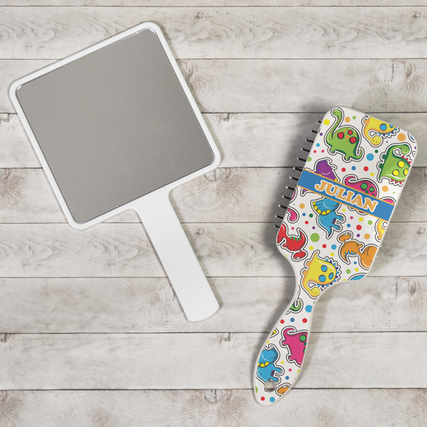 Dinosaur Print Hair Brush - In Context