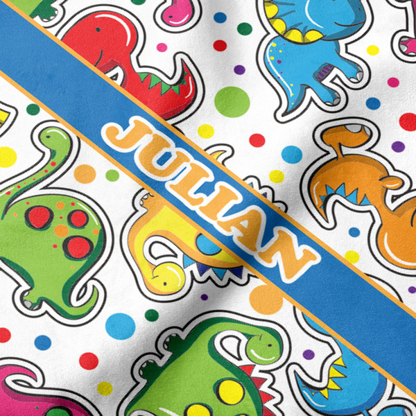 Dinosaur Print Hooded Baby Towel- Detail Close Up