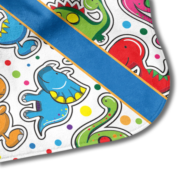 Dinosaur Print Hooded Baby Towel- Detail Corner