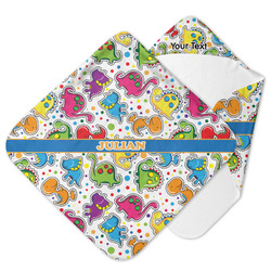 Dinosaur Print Hooded Baby Towel (Personalized)