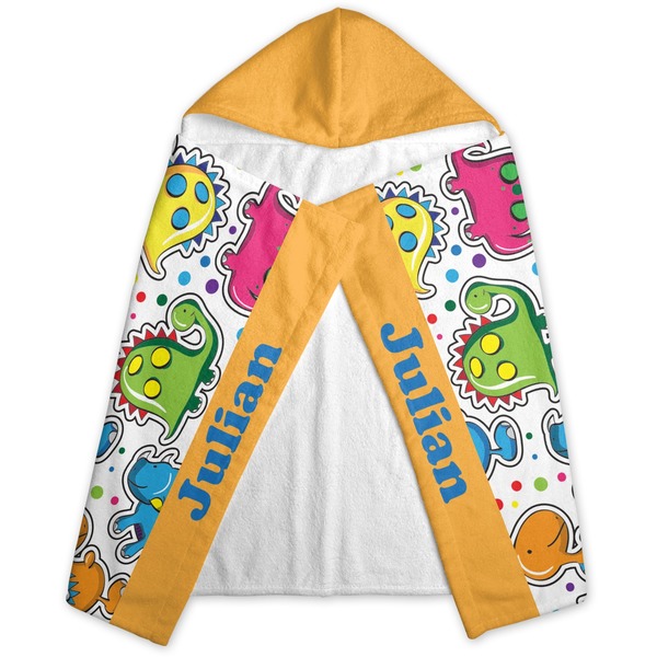 Dinosaur Print Hooded Towel - Folded