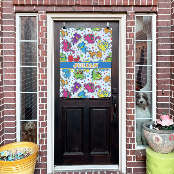 Dinosaur Print House Flags - Double Sided - (Over the door) LIFESTYLE