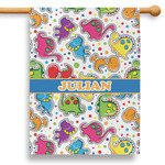 Dinosaur Print 28" House Flag (Personalized)