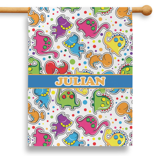 Custom Dinosaur Print 28" House Flag (Personalized)