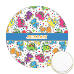 Dinosaur Print Printed Cookie Topper - Round (Personalized)
