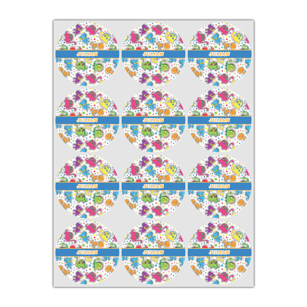 Dinosaur Print Icing Circle - Small - Set of 12