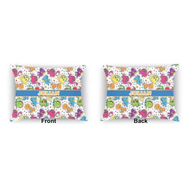 Dinosaur Print  Indoor Rectangular Burlap Pillow (Front and Back)