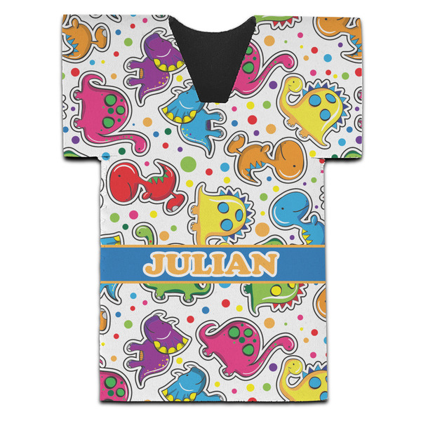 Custom Dinosaur Print Jersey Bottle Cooler (Personalized)